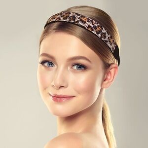Leopard patterned bling headband
